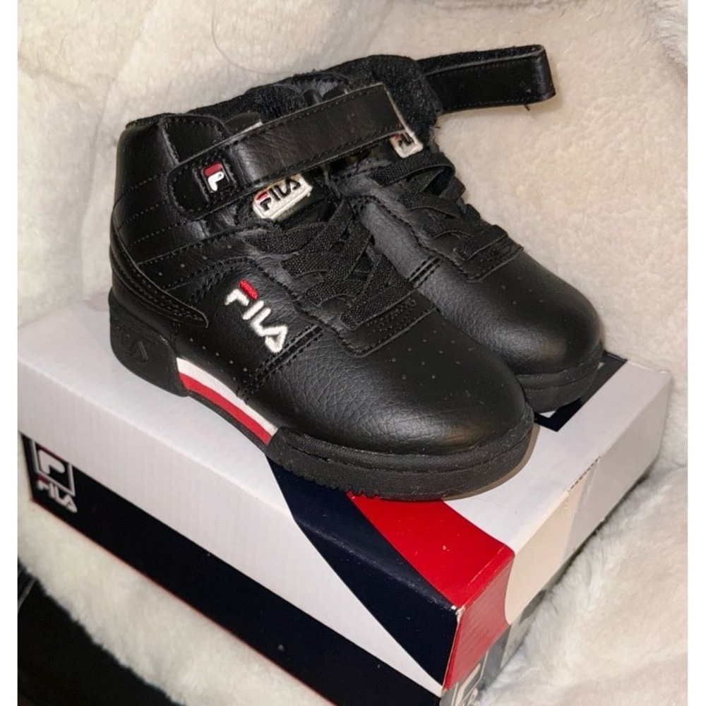 FILA‎ Kids Toddler Black High-top 7C Sneakers Red White Unisex Boys
